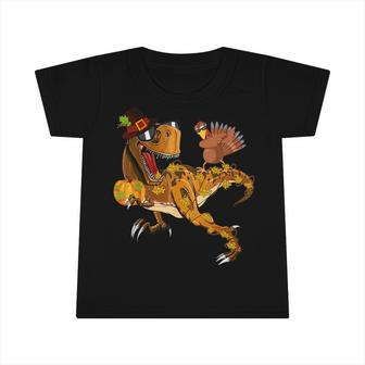 Thanksgiving Turkey Riding T Rex Dinosaur Toddler Boys Kids Infant Tshirt - Thegiftio UK