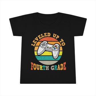Video Game Back To School Leveled Up To Fourth Grade Vintage Infant Tshirt - Monsterry