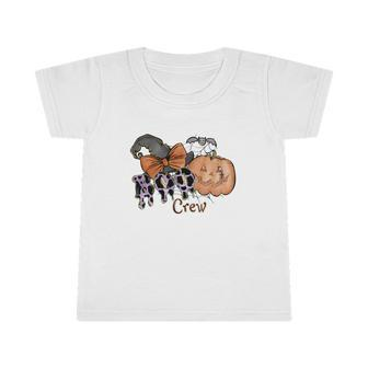 Boo Crew Pumpkin Gnomes Hat Bow Halloween Infant Tshirt - Seseable
