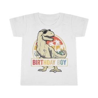 Kids Birthday Boy Dino T Rex Dinosaur Boys Matching Family Infant Tshirt - Seseable