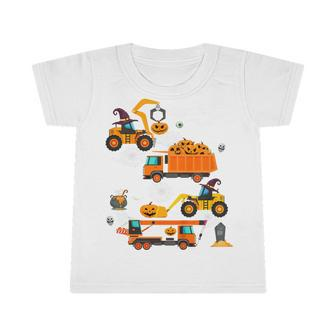 Kids Construction Vehicle Halloween Crane Truck Pumpkin Boys Kids Infant Tshirt - Thegiftio UK