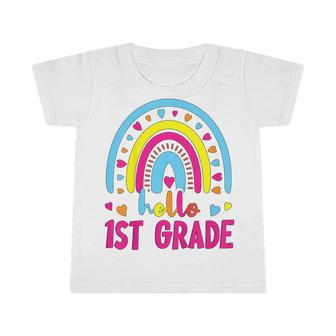 Kids First Day Of School Girls Back To School Hello First Grade Infant Tshirt - Seseable