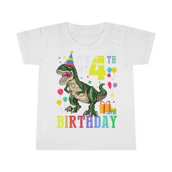 Kids Its My 4Th Birthday Boy 4 Year Old T Rex Dinosaur Gift Boys Infant Tshirt - Thegiftio UK