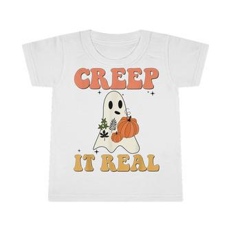 Vintage Retro Halloween Creep It Real Ghost Pumpkin Infant Tshirt - Thegiftio UK