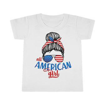 Cute All American Girl Usa Flag Infant Tshirt - Monsterry