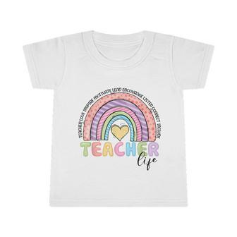 Cute Rainbow Teacher Life Teacher Last Day Of School Infant Tshirt - Monsterry