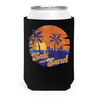 Vintage Palm Trees Summer Vacation Beach Tropical Summer  Can Cooler