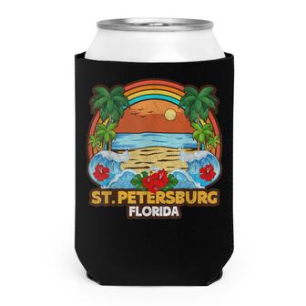 Vintage St Petersburg Florida Tropical Summer Vacation  Can Cooler