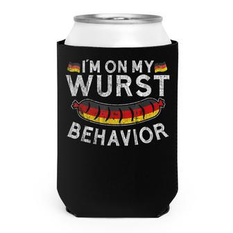 Im On My Wurst Behavior Funny German Oktoberfest Germany Can Cooler - Thegiftio UK