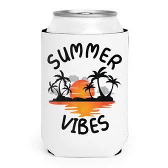 Summer Vibes Tropical Beach Palm Summer  Can Cooler