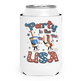 Funny Party In The Usa 4Th Of July Hot Dog Patriotic Kid V2 Can Cooler - Seseable