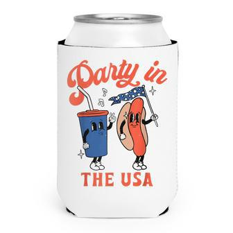 Party In The Usa Hot Dog Kids Funny Fourth Of July Can Cooler - Seseable