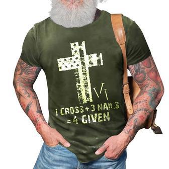 1 Cross 3 Nails Forgiven Christian Easter Gifts Jesus 3D Print Casual Tshirt - Thegiftio UK