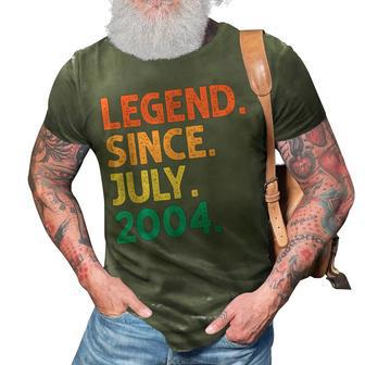 18Th Birthday Legend Since July 2004 18 Years Old Vintage 3D Print Casual Tshirt - Seseable