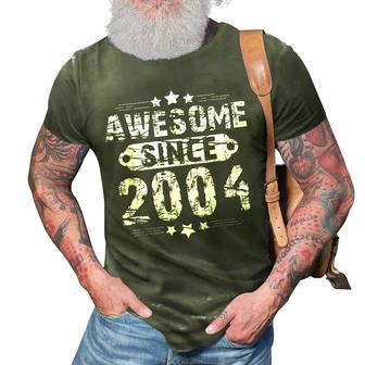 18Th Birthday Vintage Awesome Since 2004 3D Print Casual Tshirt - Seseable