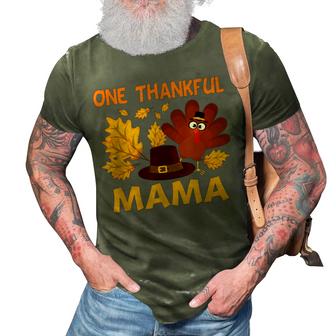 One Thankful Mama Autumn Fall Turkey Thanksgiving  3D Print Casual Tshirt