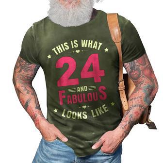 24 And Fabulous 24 Year Old Birthday Happy 24Th Birthday 3D Print Casual Tshirt - Seseable