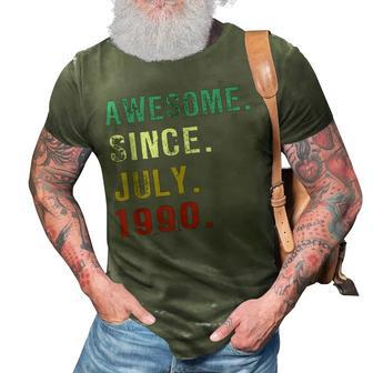32 Years Old Awesome Since July 1990 32Nd Birthday Gifts 3D Print Casual Tshirt - Seseable