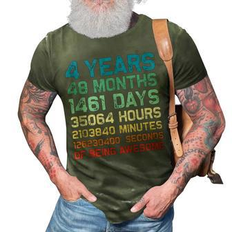4Th Birthday 4 Years Of Being Awesome Wedding Anniversary V2 3D Print Casual Tshirt - Seseable