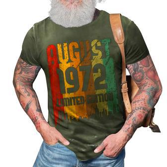 50 Years Old Vintage Awesome Since August 1972 50Th Birthday 3D Print Casual Tshirt - Thegiftio UK