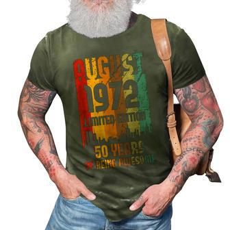 50 Years Old Vintage Awesome Since August 1972 50Th Birthday V2 3D Print Casual Tshirt - Thegiftio UK