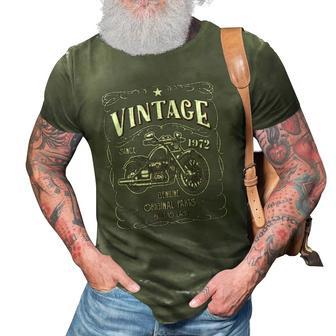 50Th Birthday 1972 Gift Vintage Classic Motorcycle 50 Years 3D Print Casual Tshirt | Mazezy