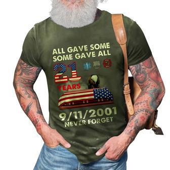 9 11 Never Forget 9 11 Never Forget All Gave Some Some Gave All 20 Years 3D Print Casual Tshirt - Thegiftio UK