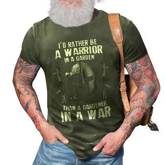 A Warrior In A Garden 3D Print Casual Tshirt - Seseable