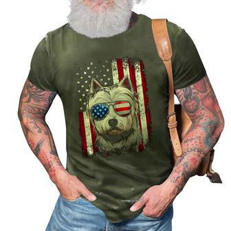 American Flag Patriotic Westie Dog Lover 4Th Of July 3D Print Casual Tshirt | Mazezy