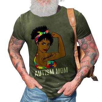 Autism Awareness Strong Mom Afro Mother Black Women Gift V2 3D Print Casual Tshirt - Thegiftio UK
