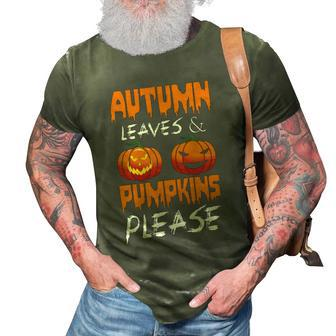 Autumn Leaves And Pumpkins Please Graphic Design Printed Casual Daily Basic 3D Print Casual Tshirt