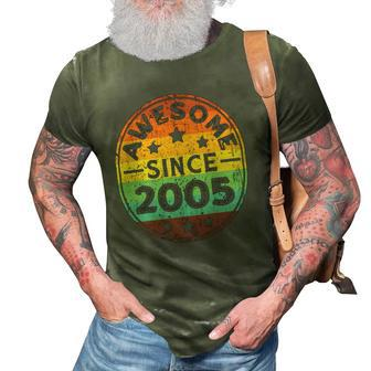 Awesome Since 2005 17Th Birthday Party Retro Vintage Men 3D Print Casual Tshirt | Mazezy