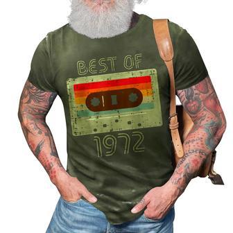 Best Of 1972 Casette Tape Retro 50Th Birthday 50 Years Old 3D Print Casual Tshirt - Seseable
