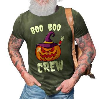 Boo Boo Crew Nurse Pumpkin Funny Halloween Ghost Costume 3D Print Casual Tshirt - Seseable