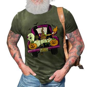 Boo Pumpkin Witch Gnomes In Halloween Truck Funny Holiday 3D Print Casual Tshirt - Seseable