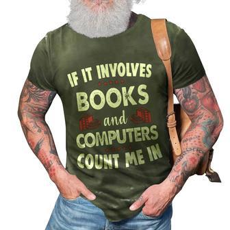 Books And Computers Cute Childrens Literacy Gift 3D Print Casual Tshirt - Monsterry