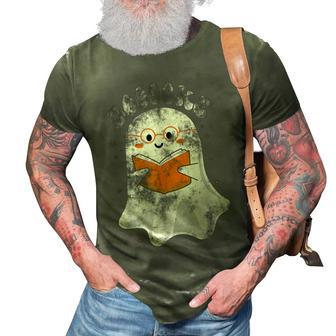 Booooks Ghost Funny Halloween Teacher Book Library Reading V4 3D Print Casual Tshirt - Thegiftio UK