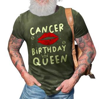 Cancer Birthday Queen Red Lips 3D Print Casual Tshirt | Mazezy