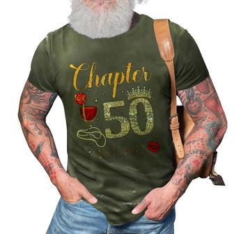 Chapter 50 Years Est 1972 50Th Birthday Red Rose Wine Crown 3D Print Casual Tshirt | Mazezy