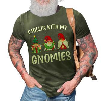 Chillin With My Gnomies Christmas Pamajas Family Funny Xmas 3D Print Casual Tshirt - Thegiftio UK