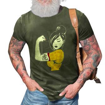 Chinese Woman &8211 Tiger Tattoo Chinese Culture 3D Print Casual Tshirt | Mazezy
