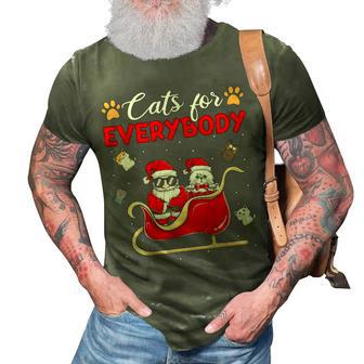 Christmas Cat Pajama For Men Cat Christmas For Women 3D Print Casual Tshirt - Thegiftio UK