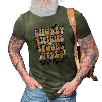 Chubby Thights And Spooky Vibes Halloween Groovy 3D Print Casual Tshirt - Seseable