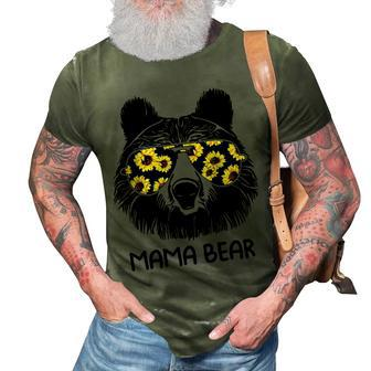 Colorful Sunflower Mama Bear Mother Bear Lover 3D Print Casual Tshirt - Thegiftio UK