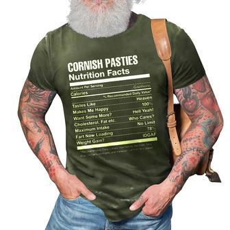 Cornish Pasties Nutrition Facts Funny 3D Print Casual Tshirt
