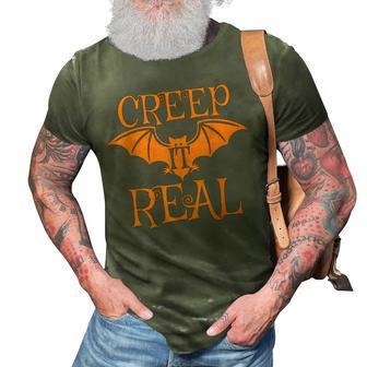 Creep It Real Halloween Bat Pumpkin 3D Print Casual Tshirt - Seseable