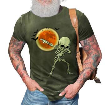Dabbing Skeleton Dancing Funny Halloween Costume Boys Men 3D Print Casual Tshirt - Seseable