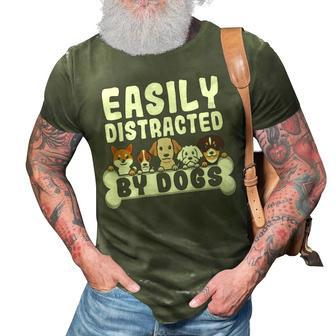 Easily Distracted By Dogs Cute Puppies 3D Print Casual Tshirt - Thegiftio UK