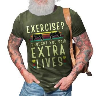 Extra Lives Funny Video Game Controller Retro Gamer Boys V12 3D Print Casual Tshirt - Thegiftio UK
