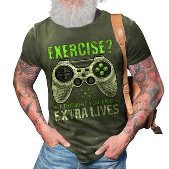 Extra Lives Funny Video Game Controller Retro Gamer Boys V14 3D Print Casual Tshirt - Thegiftio